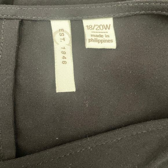 Cato Women Top 18/20 Black Rayon Crochet Inset Boho Witchy Whimsigoth‎ Hippie - Picture 2 of 13